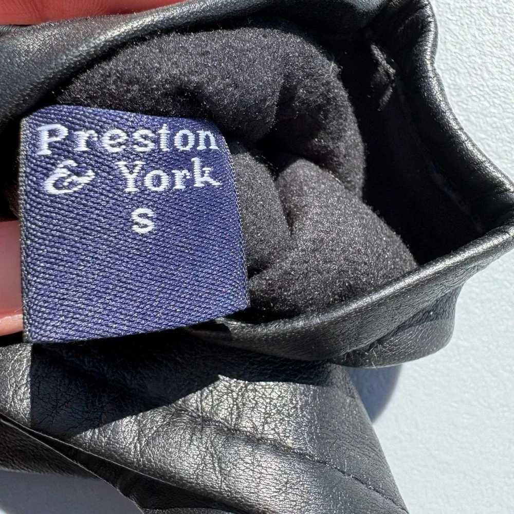 Preston & York‎ Womens Black Leather Gloves Small Soft Lined Winter Classic